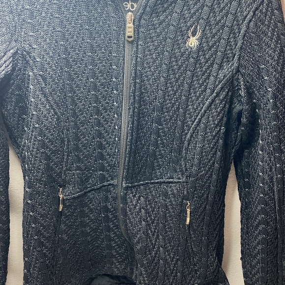 Spyder black knit full zip jacket size medium - Picture 4 of 4